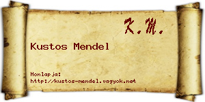 Kustos Mendel névjegykártya